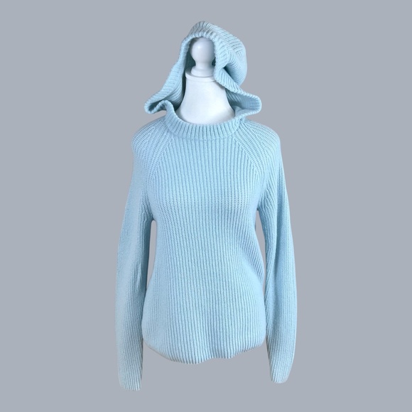 Vince Sweater Hoodie Wool Cashmere Light Blue (S) - Picture 7 of 8